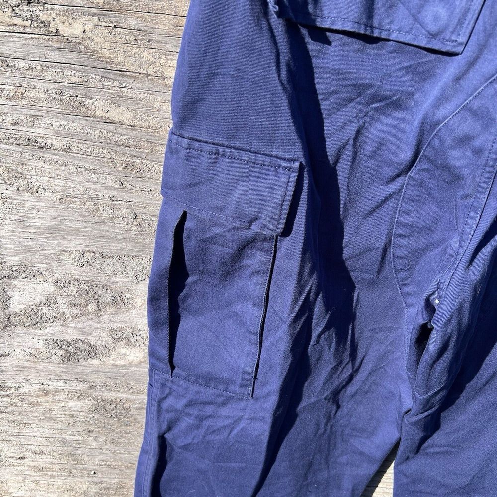 Men's Blue Cargo Pants - Picture 5 of 10
